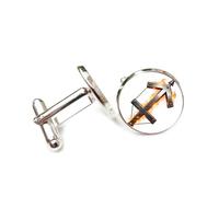 Cufflinks, Burning Fire Arrow Symbol Heavy Metal, Sagittarius Twelve Zodiac Signs, Personalized Cuff Buckle, Shirt Accessory Gift For Accountant Boss Business Wedding Prom Formal Occasion