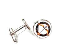 Cufflinks, Burning Fire Bow Arrow Heavy Metal, Sagittarius Twelve Zodiac Signs, Personalized Cuff Buckle, Shirt Accessory Gift For Accountant Boss Business Wedding Prom Formal Occasion