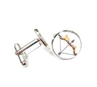 Cufflinks, Burning Fire Bow Novelty Heavy Metal, Sagittarius Twelve Zodiac Signs, Personalized Cuff Buckle, Shirt Accessory Gift For Accountant Boss Business Wedding Prom Formal Occasion