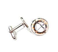 Cufflinks, Burning Fire Corrosion Circle Heavy Metal, Sagittarius Twelve Zodiac Signs, Personalized Cuff Buckle, Shirt Accessory Gift For Accountant Boss Business Wedding Prom Formal Occasion