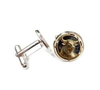 Cufflinks, Cattle Head Future Mechanical Relief Sculpture, Taurus Twelve Zodiac Signs, Personalized Luck Cuff Buckle, Shirt Accessory Gift For Accountant Boss Business Wedding Prom
