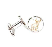 Cufflinks, Cattle Totem Star Dots Dynamic Particle Flow, Taurus Twelve Zodiac Signs, Personalized Luck Cuff Buckle, Shirt Accessory Gift For Accountant Boss Business Wedding Prom