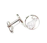 Cufflinks, Charm Cattle Scan Line Pixel Holographic Projection, Taurus Twelve Zodiac Signs, Personalized Luck Cuff Buckle, Shirt Accessory Gift For Accountant Boss Business Wedding Prom