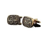 Cufflinks Classic Men's French Shirt Cufflinks High-end Square Retro Pattern Love Rose Blue Cuffs Button(Color-08)