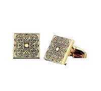 Cufflinks Classic Men's French Shirt Cufflinks High-end Square Retro Pattern Love Rose Blue Cuffs Button(386)
