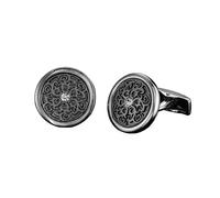 Cufflinks Classic Men's French Shirt Cufflinks High-end Square Retro Pattern Love Rose Blue Cuffs Button(Color-77)