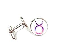 Cufflinks, Color-Matching Taurus Scattering Spectral Diffraction, Taurus Twelve Zodiac Signs, Personalized Luck Cuff Buckle, Shirt Accessory Gift For Accountant Boss Business Wedding Prom