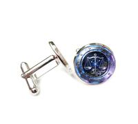 Cufflinks, Colorful Balance Scale Gear Star Deep Space Heavy Metal Style, Libra Twelve Zodiac Signs, Cuff Buckle, Shirt Accessory Gift For Accountant Boss Business Wedding Prom Formal Occasion