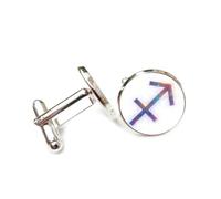 Cufflinks, Colorful Nebula Quantum Entanglement, Sagittarius Twelve Zodiac Signs, Personalized Cuff Buckle, Shirt Accessory Gift For Accountant Boss Business Wedding Prom Formal Occasion