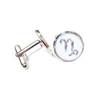 Cufflinks, Cool Lightning Nebula Zodiac Symbol Energy Crystal, Capricorn Twelve Zodiac Signs Cuff Buckle, Shirt Accessory Gift For Accountant Boss Business Wedding Prom Formal Occasion