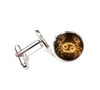 Cufflinks, Crab Novelty Star Quantum Entanglement, Cancerians Twelve Zodiac Signs, Cuff Buckle, Shirt Accessory Gift For Accountant Boss Business Wedding Prom Formal Occasion