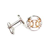 Cufflinks, Crab Symbol Lightning Energy Crystal, Cancerians Twelve Zodiac Signs, Personalized Cuff Buckle, Shirt Accessory Gift For Accountant Boss Business Wedding Prom Formal Occasion
