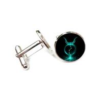 Cufflinks, Dynamic Star Taurus Symbol Elegant Particle Flow, Taurus Twelve Zodiac Signs, Personalized Luck Cuff Buckle, Shirt Accessory Gift For Accountant Boss Business Wedding Prom