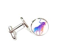 Cufflinks, Elegant Cattle Totem Scattering Spectral Diffraction, Taurus Twelve Zodiac Signs, Personalized Luck Cuff Buckle, Shirt Accessory Gift For Accountant Boss Business Wedding Prom