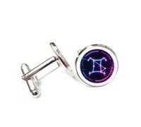 Cufflinks, Fashion Libra Symbol Novelty Techiness Cyber Neon, Libra Twelve Zodiac Signs, Cuff Buckle, Shirt Accessory Gift For Accountant Boss Business Wedding Prom Formal Occasion