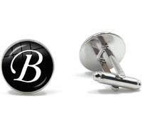 Cufflinks for Men, 2 Pairs Men's A-Z Single Silver Color Letter Cuff Button for Male Gentleman Shirt Wedding(Color 2)