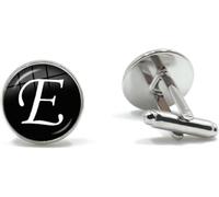 Cufflinks for Men, 2 Pairs Men's A-Z Single Silver Color Letter Cuff Button for Male Gentleman Shirt Wedding(Color 5)
