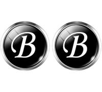 Cufflinks for Men, 4 Pairs Men's A-Z Single Cufflinks Silver Color Letter Cuff Button for Shirt Wedding(Color-02)