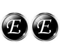Cufflinks for Men, 4 Pairs Men's A-Z Single Cufflinks Silver Color Letter Cuff Button for Shirt Wedding(Color-05)