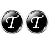 Cufflinks for Men, 4 Pairs Men's A-Z Single Cufflinks Silver Color Letter Cuff Button for Shirt Wedding(Color-19)