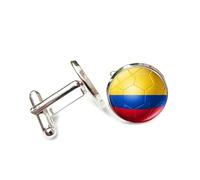 Cufflinks for Men, Business GiftColombia World Cup Flag Pattern Men's Cuff Links, Tuxedo Shirt Cufflink, Classic Groomsmen Cufflinks Wedding Cuff Links for Father Husband Boyfriend