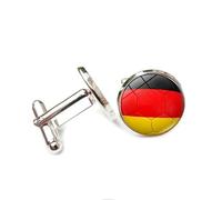 Cufflinks for Men, Business GiftGermany World Cup Flag Pattern Men's Cuff Links, Tuxedo Shirt Cufflink, Classic Groomsmen Cufflinks Wedding Cuff Links for Father Husband Boyfriend