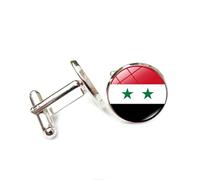 Cufflinks for Men, Business GiftSyria National Flag Pattern Men's Cuff Links, Tuxedo Shirt Cufflink, Classic Groomsmen Cufflinks Wedding Cuff Links for Father Husband Boyfriend
