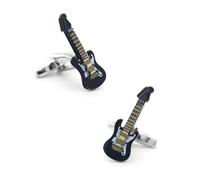 Cufflinks For Men Guitar Cuff Links Brass Material Black Color Cool Bass Design Cufflinks