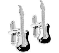 Cufflinks for Men, Men's Guitar Cuff Links Black Color Classic Bass Design Copper Cufflinks(Color 7)