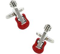 Cufflinks for Men, Men's Guitar Cuff Links Black Color Classic Bass Design Copper Cufflinks, One Size, Acrylic, no gemstone