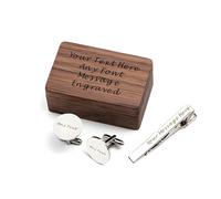 Cufflinks for Men Personalised Cufflink Engraved for Wedding Anniversary Fathers Day Best Man Groomsmen Usher Husband Father of the Bride Customised Gifts for Him with Box (Cufflinks Set/Style 1)