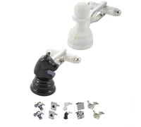 Cufflinks for Men + Presentation Box - Black - Chess Pieces - Solid Brass Metal - Iconic Knight and Pawn - Board Game Hobby Players - Black and White Colours - One Pair