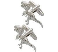 Cufflinks for Men + Presentation Box - Silver Colour - T-Rex Dinosaurs