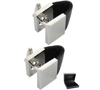 Cufflinks for Men + Presentation Box - Unusual Leatherette Strap