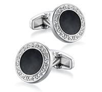 Cufflinks for Men, Rectangle Minimalist Silver Matte Texture Solid for Regular Wedding Business Accessories Best Mem, 1.8*1.8cm, Brass, No