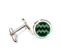 Cufflinks, Future Science Holographic Projection, Aquarius Twelve Zodiac Signs, Personalized Cuff Buckle, Shirt Accessory Gift For Accountant Boss Business Wedding Prom Formal Occasion