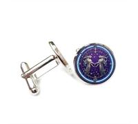 Cufflinks, Gemini Angel Future Metal Relief Luck Friend Gift, Versatile Twelve Zodiac Signs, Personalized Cuff Buckle, Shirt Accessory Gift For Father Husband Party Wedding Prom
