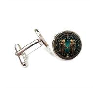 Cufflinks, Gemini Angel Star Compass Steam Punk Best Wish Friend Gift, Versatile Twelve Zodiac Signs, Personalized Cuff Buckle, Shirt Accessory Gift For Father Husband Party Wedding
