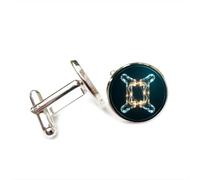 Cufflinks, Gemini Artistic Electric Shinning Crystal Luck Friend Gift, Versatile Twelve Zodiac Signs, Personalized Cuff Buckle, Shirt Accessory Gift For Father Husband Party Wedding Prom