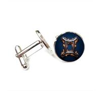 Cufflinks, Gemini Burning Fire Magic Heavy Metal Luck Friend Gift, Versatile Twelve Zodiac Signs, Personalized Cuff Buckle, Shirt Accessory Gift For Father Husband Party Wedding
