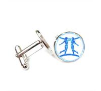 Cufflinks, Gemini Characters Cybernetics Projection Luck Friend Gift, Versatile Twelve Zodiac Signs, Personalized Cuff Buckle, Shirt Accessory Gift For Father Husband Party Wedding Prom