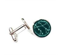Cufflinks, Gemini Compass Wave Quantum Entanglement Luck Friend Gift, Versatile Twelve Zodiac Signs, Personalized Cuff Buckle, Shirt Accessory Gift For Father Husband Party Wedding