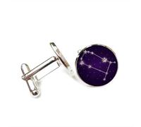 Cufflinks, Gemini Galaxy Universe Metal Topology Luck Friend Gift, Versatile Twelve Zodiac Signs, Personalized Cuff Buckle, Shirt Accessory Gift For Father Husband Party Wedding Prom
