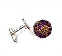 Cufflinks, Gemini Gear Cyber Compass Steam Punk Best Wish Friend Gift, Versatile Twelve Zodiac Signs, Personalized Cuff Buckle, Shirt Accessory Gift For Father Husband Party Wedding