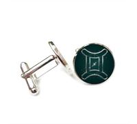 Cufflinks, Gemini Metal Stripe Galaxy Topology Luck Friend Gift, Versatile Twelve Zodiac Signs, Personalized Cuff Buckle, Shirt Accessory Gift For Father Husband Party Wedding Prom
