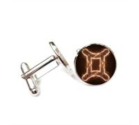 Cufflinks, Gemini Planet Aura Quantum Entanglement Luck Friend Gift, Versatile Twelve Zodiac Signs, Personalized Cuff Buckle, Shirt Accessory Gift For Father Husband Party Wedding
