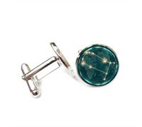 Cufflinks, Gemini Star Africa Map Projection Luck Friend Gift, Versatile Twelve Zodiac Signs, Personalized Cuff Buckle, Shirt Accessory Gift For Father Husband Party Wedding Prom