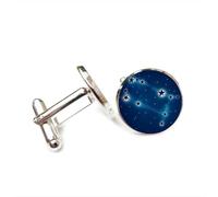 Cufflinks, Gemini Star Aura Map Diffraction Luck Friend Gift, Versatile Twelve Zodiac Signs, Personalized Cuff Buckle, Shirt Accessory Gift For Father Husband Party Wedding Prom