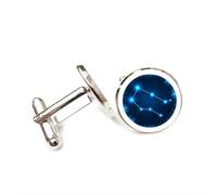 Cufflinks, Gemini Star Line Magic Cyber Neon Luck Friend Gift, Versatile Twelve Zodiac Signs, Personalized Cuff Buckle, Shirt Accessory Gift For Father Husband Party Wedding Prom