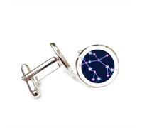 Cufflinks, Gemini Star Line Ray Cyber Neon Luck Friend Gift, Versatile Twelve Zodiac Signs, Personalized Cuff Buckle, Shirt Accessory Gift For Father Husband Party Wedding Prom